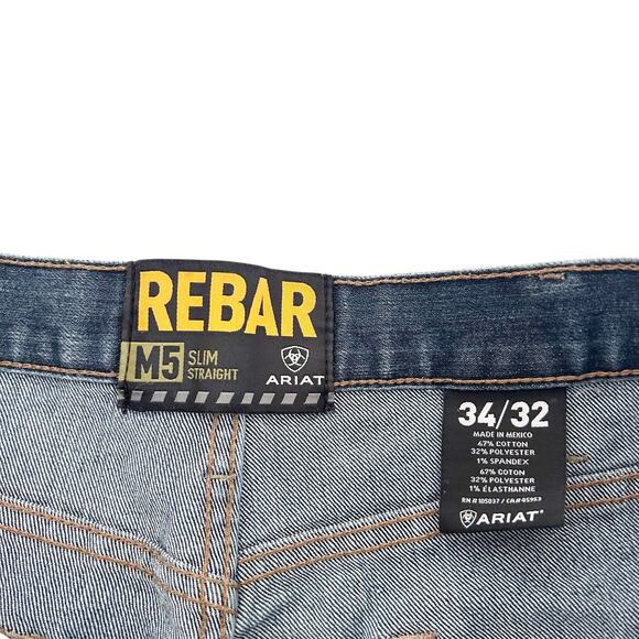 Ariat Rebar M5 Slim Straight Jeans Sz 34x32 - Picture 4 of 7